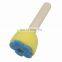 Art & Craft Set of 4 Wooden Handle Round Stencil Foam Sponge Brush