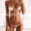 high quality new women sexy full photo shell style bikini swimwear