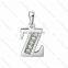 Wholesale Stainless Steel Jewelry Charms Alphabet Letter S Pendant,Crystal Alphabet Pendant