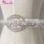 Beaded Crystals and Rhinestones Bridal Wedding Dress Belt with Satin Ribbon
