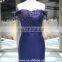 1A1048 Misty Starry Blue Off Shoulder Sequin Back Lace-up Sheath Evening Dress Prom Dress