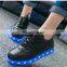 China luminous LED men shoes low moq oem adult flash lamp sneakers