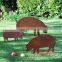 corten steel rusty metal  garden art animal design for decorative