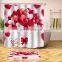 I@home Custom Design Eco Friendly Waterproof Bathroom Red Floral Shower Curtain With Roses