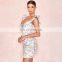 Women's Princess Sleeve Slim Fit Bodycon Sexy Low-cut Floral Print Dresses Women Dress
