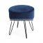 Customized Fashion Velvet Round Shape Foot Stool Ottoman Pouf Living Room Ottoman Stool Footstool