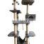 Luxury Multi Layer Cat Wooden Scratch Climbing Tree Tower with Plush Sisal Scratching Post