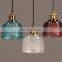 Modern colorful glass pendant light E27 simple led hanging lamp  for dinning bar restaurant deco lighting fixture