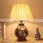 Chinese style flower and bird pattern ceramic table lamp hotel table lamp bedroom lamp
