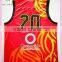 2016 custom full sublimation red basketball shirt with number