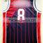 2016 custom full sublimationred and blue basketball shirt with number