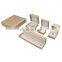 Custom logo gold square pu leather jewelry box ring box