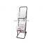 Movable Floor Standing Newspaper Display Holder Two Shelf Metal Acrylic Magazine Display Rack