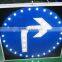 Hot sale customized Li battery built-in aluminum solar LED flashing traffic sign