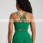 Hot Sale High Neck Long Line Straps Cross Back Naked Soft Breathable Sports Gym Fitness Yoga Bra Top Women Training Wear Clothes