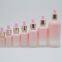 Frosted glass dropper bottle spray coated pink color 5-100ml dropper bottle empty glass bottles pink color