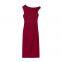 2025 summer new sexy slim fit blended pleated MIDI solid color dress