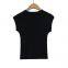 Summer new French pure desire style letter thin style U-neck temperament small shirt knitted top for women
