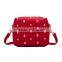 New arrival women fashion rivet small bag girl PU leather messenger shoulder bag women bags