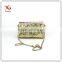 fashion travel cosmetic bag with metal chain