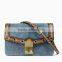 2016 Direct Wholesale new trend Genuine leather & bags handbag with jean for woman