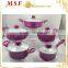 MSF-6696 Color Changing Painting Exterior 10pcs Pressing Aluminum Cookware Set Healthy Ceramic Coating Interior