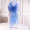 Dark blue 5 pieces organza chair sashes plain dyed organza fabric for banquet home and hotel