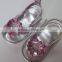 Shinny PU baby girl sandals summer new style baby flower shoes