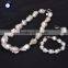 wholesale white nucleated baroque wedding pearl set includes necklace bracelet and earring