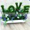 China manufacture lovely PE material artificail moss letter for table decoration