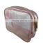 Hot selling beauty beach PVC cosmetic bag Europe Pink hand travel make up bag