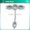 2MM Crystal Rhinestone Chain Round Square Rhodium Metal Belt Buckle