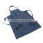 great denim work apron with leather trim
