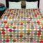 Queen Size Multi Color Dot Kantha Blanket Indian Kantha Quilt