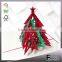 Christmas Tree Handmade card 3D pop up Red & Green Creative Kirigami & Origami Christmas Card                        
                                                Quality Choice