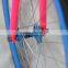 700C single speed aluminum alloy red frame blue rim track road city men's bike bicycle cycle cycling