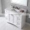 White painting 48" used bathroom vanity cabinet with marble top