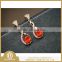 925 sterling silver genuine garnet earrings with cz diamond stone for ladies