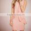 Sleeveless beaded neckline ruffled wholesale price mini party dress