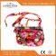 High quality textile printing large zipper nice 100% cotton quilted women crossbody bag