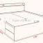 Hot Selling Double Bed With Drawer Cabinet