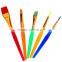 Cheap Wholesale Nontoxic Gold-Plated Ferrule Kid Plastic Paint Brush, Fine Quality Nylon Flat Paint Brush Children Drawing Set