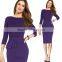 Fashion Spring Knee Length 3/4 Sleeve Pencil Dresses women formal office work
