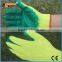BSSAFETY Yellow cotton knitted latex coated safety equipment work gloves