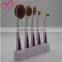 Portable travel makeup retractable brush with oval shape fashion gold tube