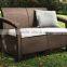 Outdoor Rattan Wicker Garden Furniture Love Seat w/ Cushions