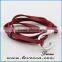Fashion Mens Jewelry Custom Nautical Rope Leather Anchor Bracelet For Men