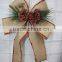 jute christmas bowknots with pines and pinecones