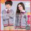 2017 hot selling V neck stripe school uniform school cardigan sweaters