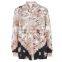 ladies new fashion rayon printing long sleeve blouse factory manufacture with good quality